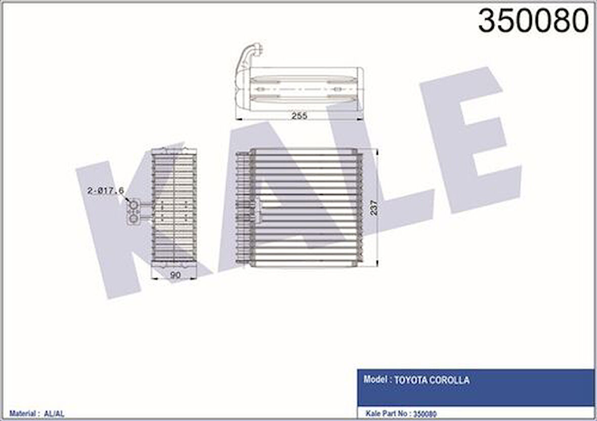 Kale 350080 Evaporator Corolla 8850112410