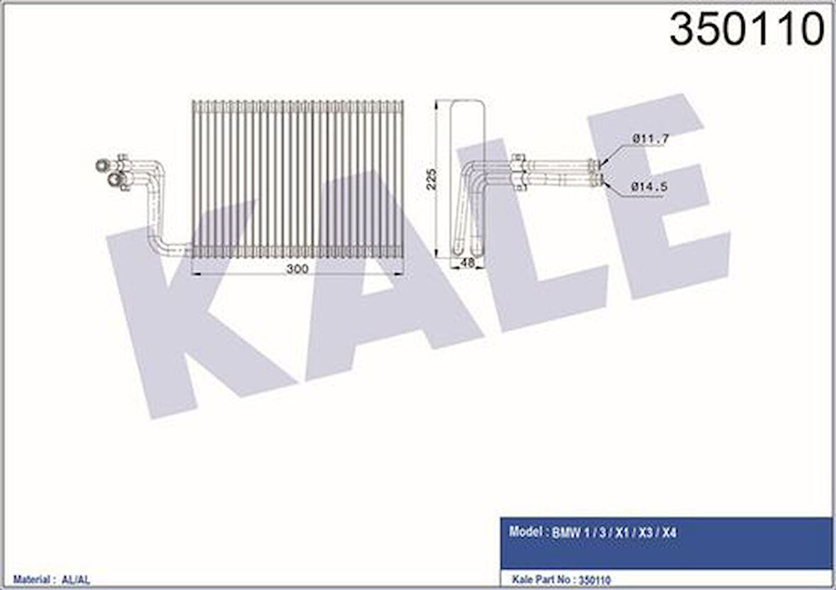 Kale 350110 Evaporator BMW E81 E82 E87 E90 F20 E84 F24 6934781