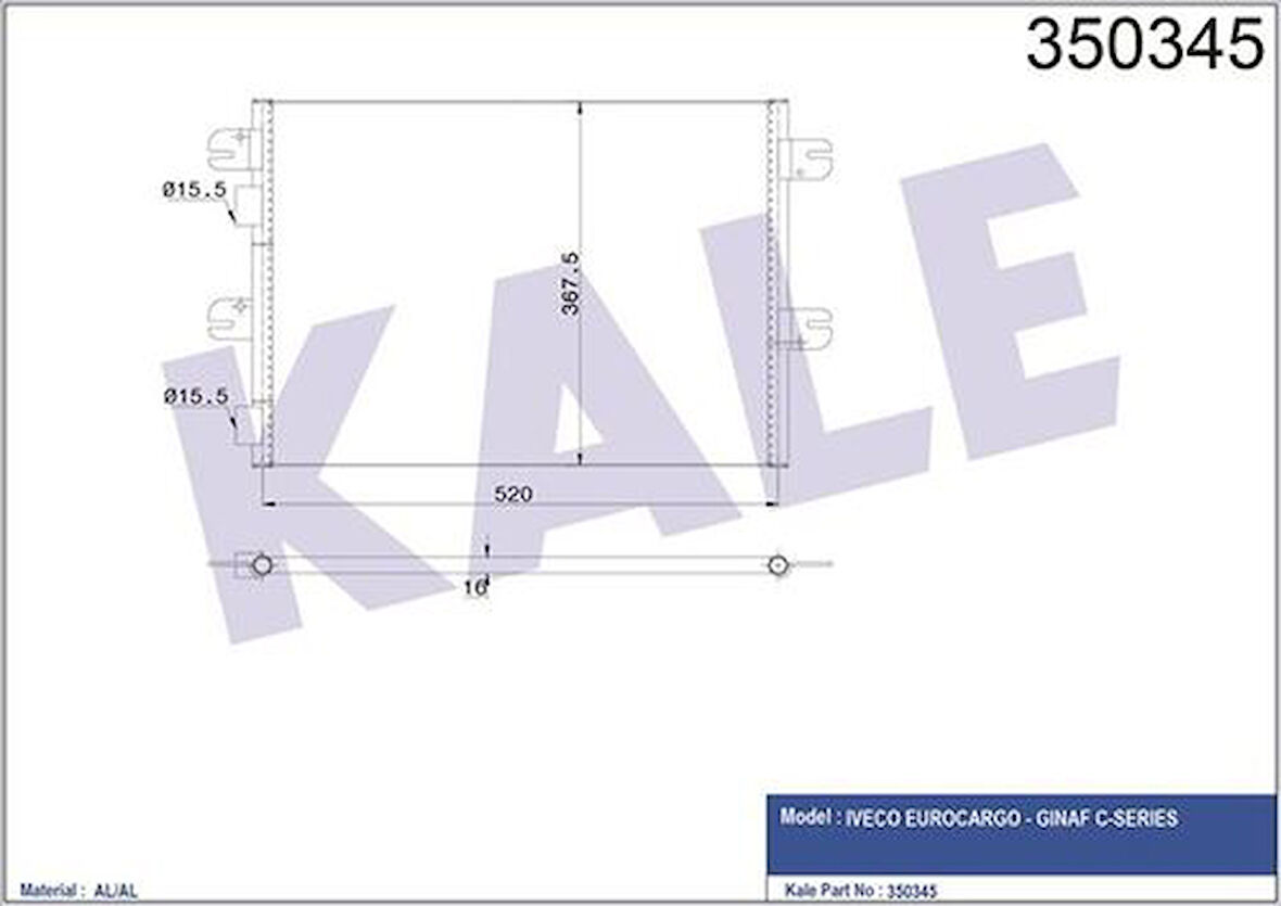 Kale 350345 Kondenser Iveco Eurocargo Gınaf C Series 504022659
