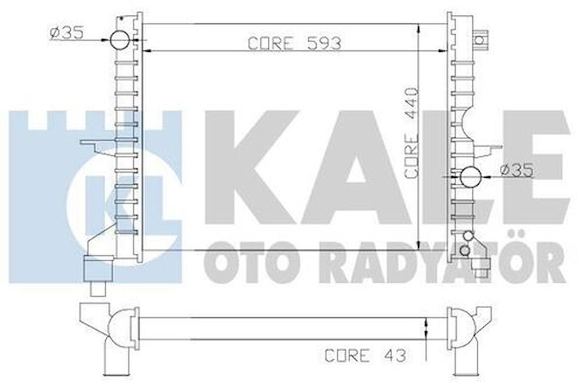 Kale 350400 Motor Su Radyatörü 10P 15P 16P Discovery 2 L318 2.5 TD5 98 04 PCC001070