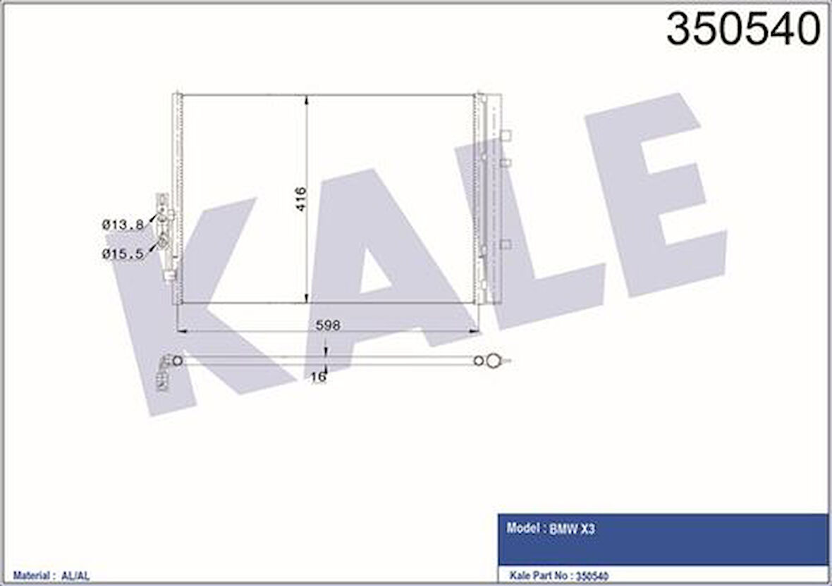 Kale 350540 Kondenser Al Pl Brz X3 64539216144