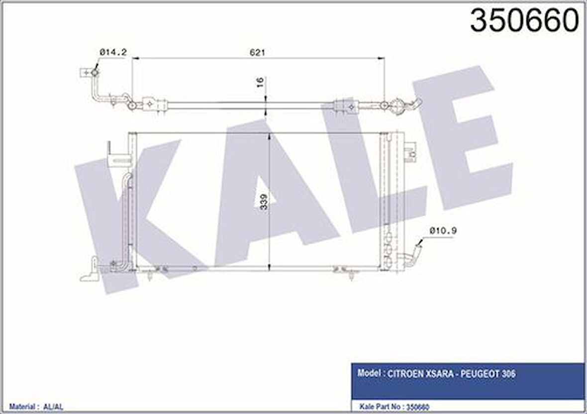 Kale 350660 Kondenser Al Pl Brz Xsara-306 6455.W2
