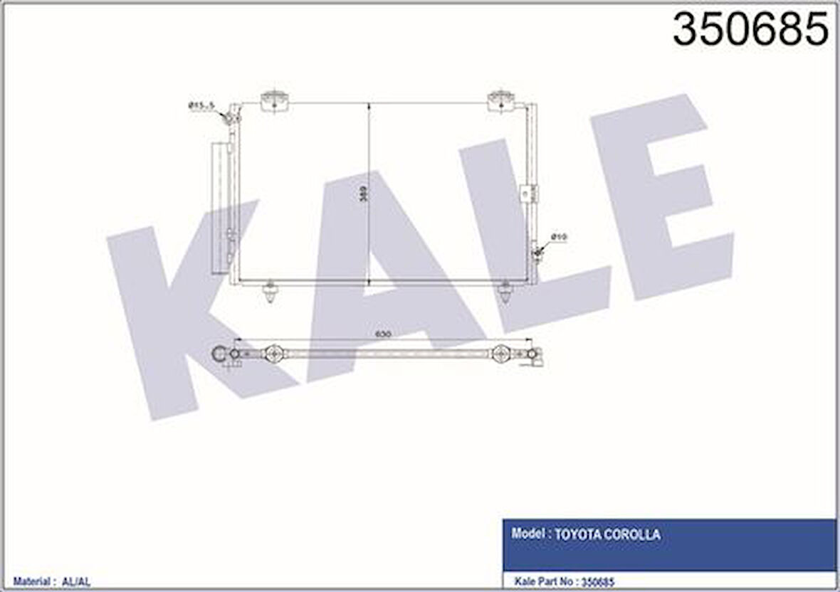 Kale 350685 Klima Radyatörü Toyota Corolla 02-06 8846012540