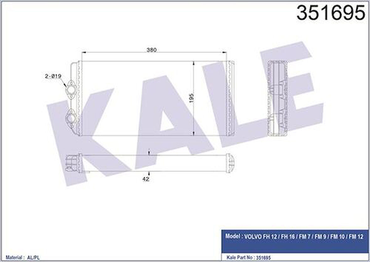 Kale 351695 Kalorifer Radyatörü FH 12 FH 16 Fm 7 Fm 9 Fm 10 Fm 11 3090893