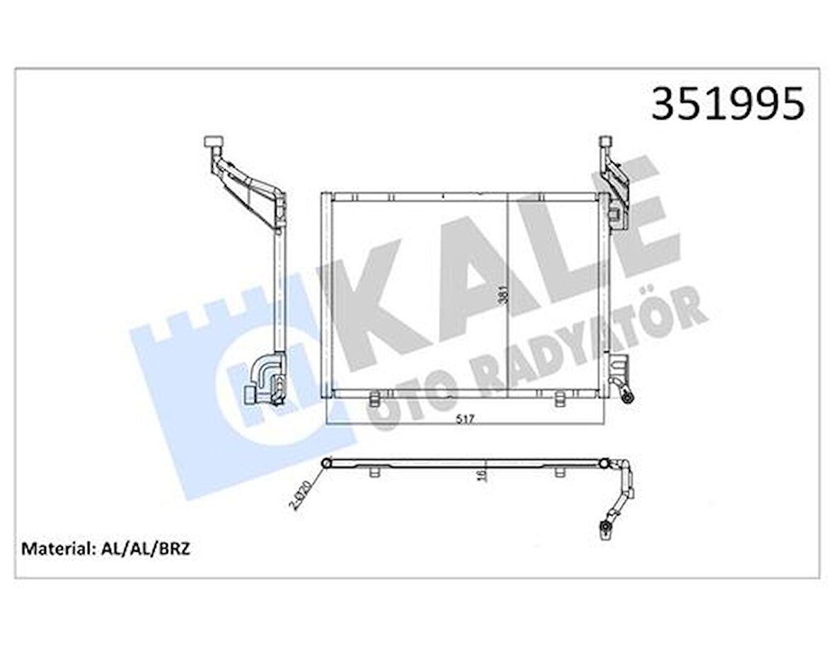 Kale 351995 Klima Radyatörü Kondenser Ford B Ma08-Fiesta 12-17 Courier 14- AV1119710GB