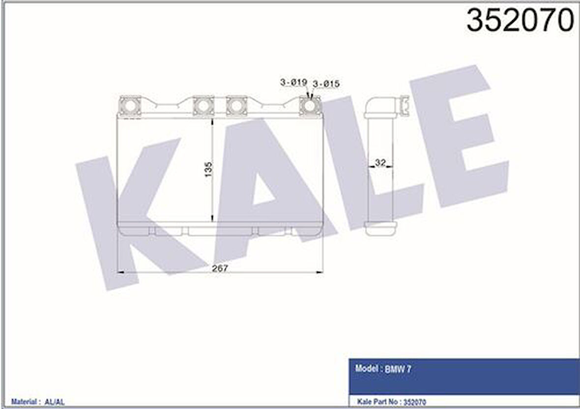 Kale 352070 Kalorifer Radyatörü BMW E37 64118373175