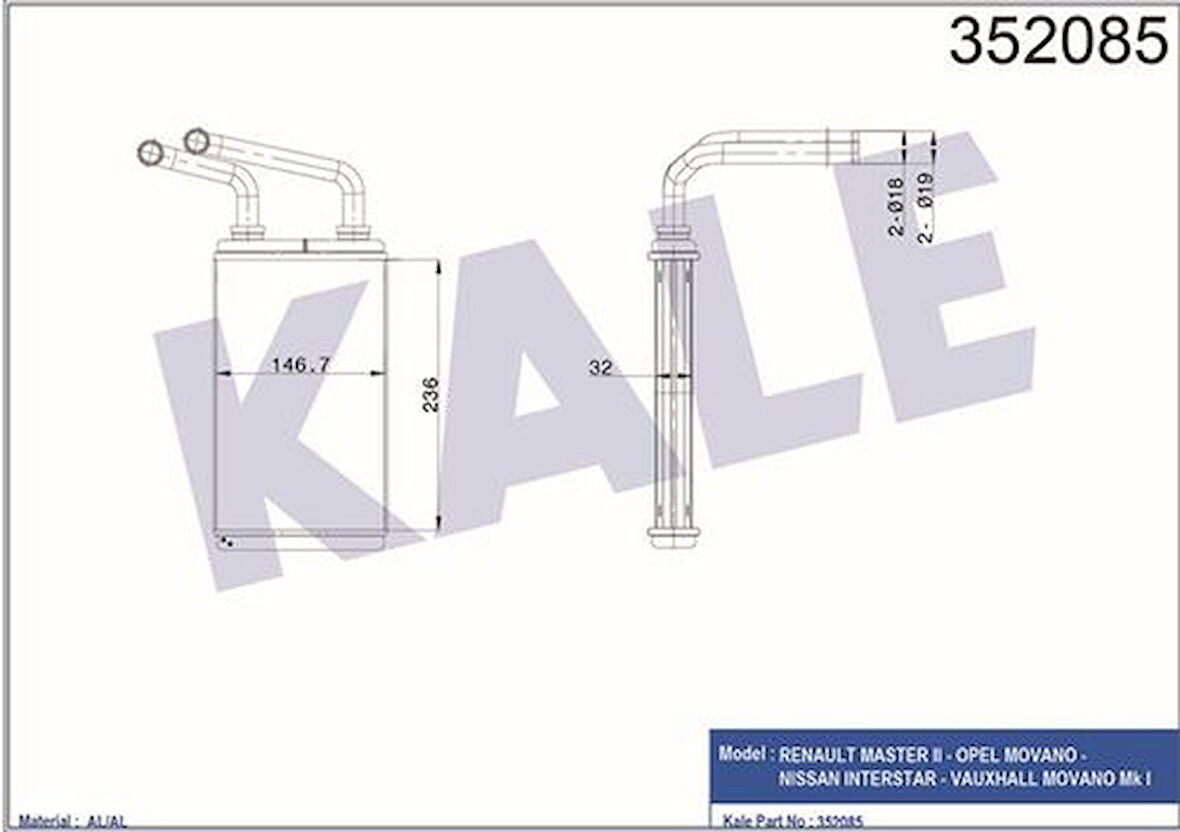 Kale 352085 Kalorifer Radyatörü Master II 7701207992