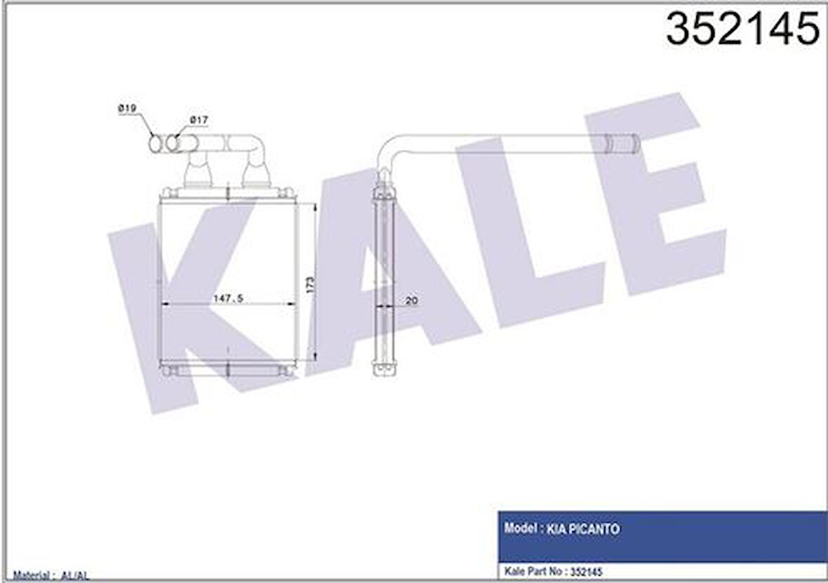 Kale 352145 Kalorifer Radyatörü Kia Picanto 1.0 1.1 2004- 9713807000