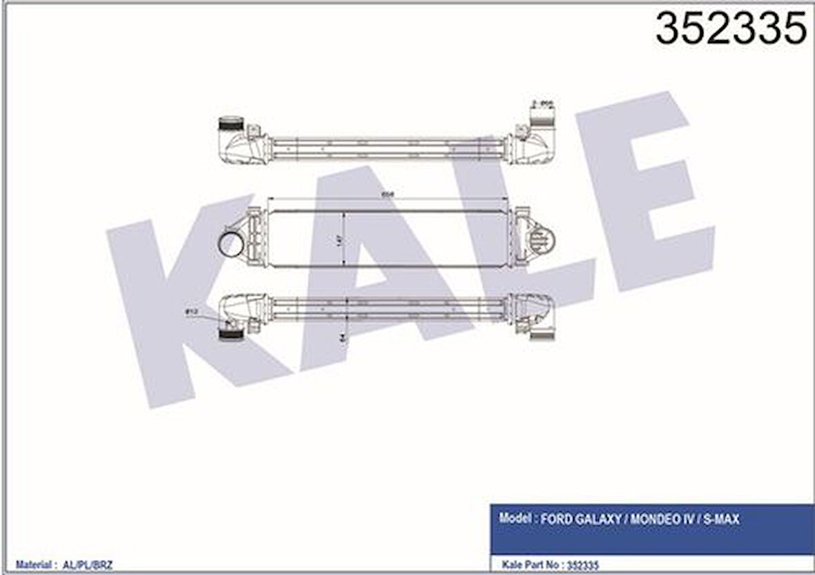 Kale 352335 Turbo Radyatörü 204Pt Freelander 2 11 14 Range Rover L538 11 19 Volvo S80 V40 V70 XC60 6G919L440DE