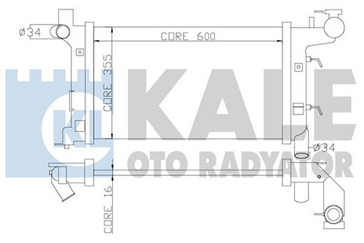 Kale 352700 Motor Su Radyatörü Corolla VVT I 01-Otomatik Vidalı Geçmeli 600x355x16 164000D120