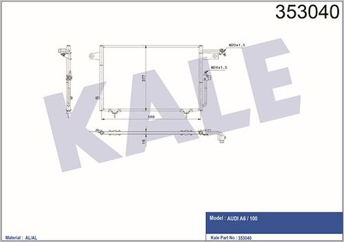 Kale 353040 Kondenser Audi A6-100 4A0260403AC