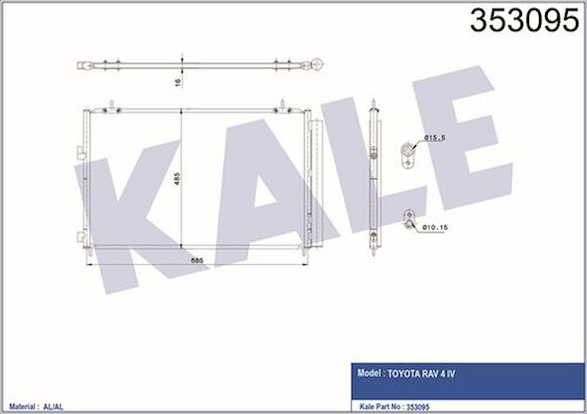 Kale 353095 Klima Radyatörü RAV4 2012- 884600R030