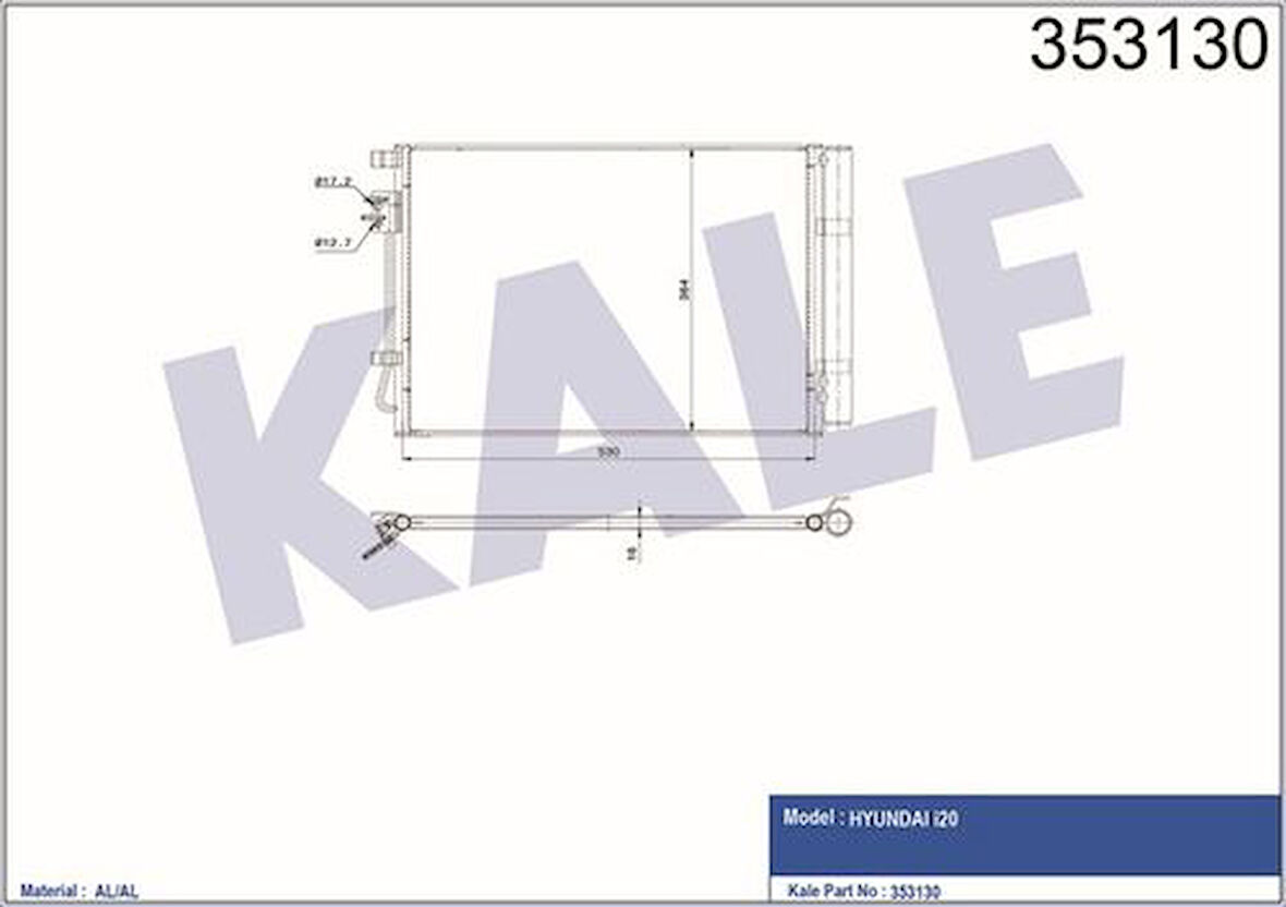 Kale 353130 Klima Radyatör Kondanser Komple Hyundai i20 1.2 2012- 976060U000
