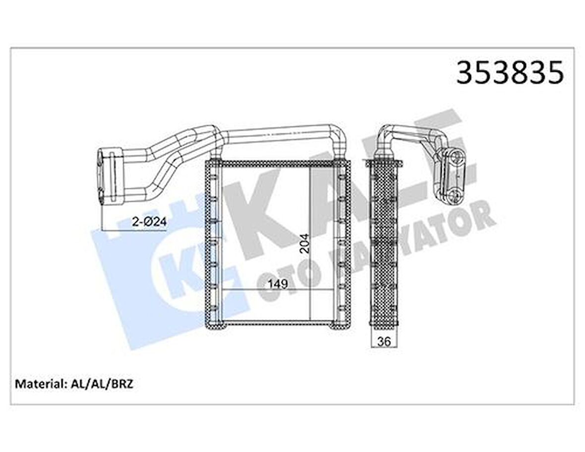 Kale 353835 Kalorifer Radyatörü Arka Yeni Kasa Transit 14-17 Custom 14-16 BK3118B539AC