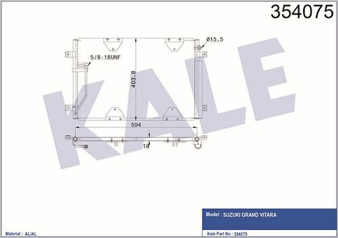 Kale 354075 Kondenser Al Al Grand Vitara 9531065D20