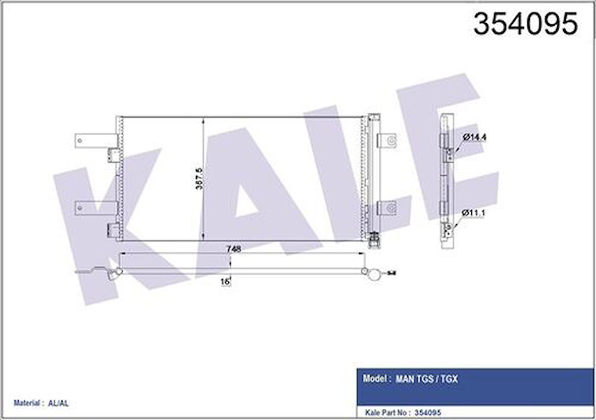 Kale 354095 Klima Radyatörü MAN Tgs Tg08- 81619206041