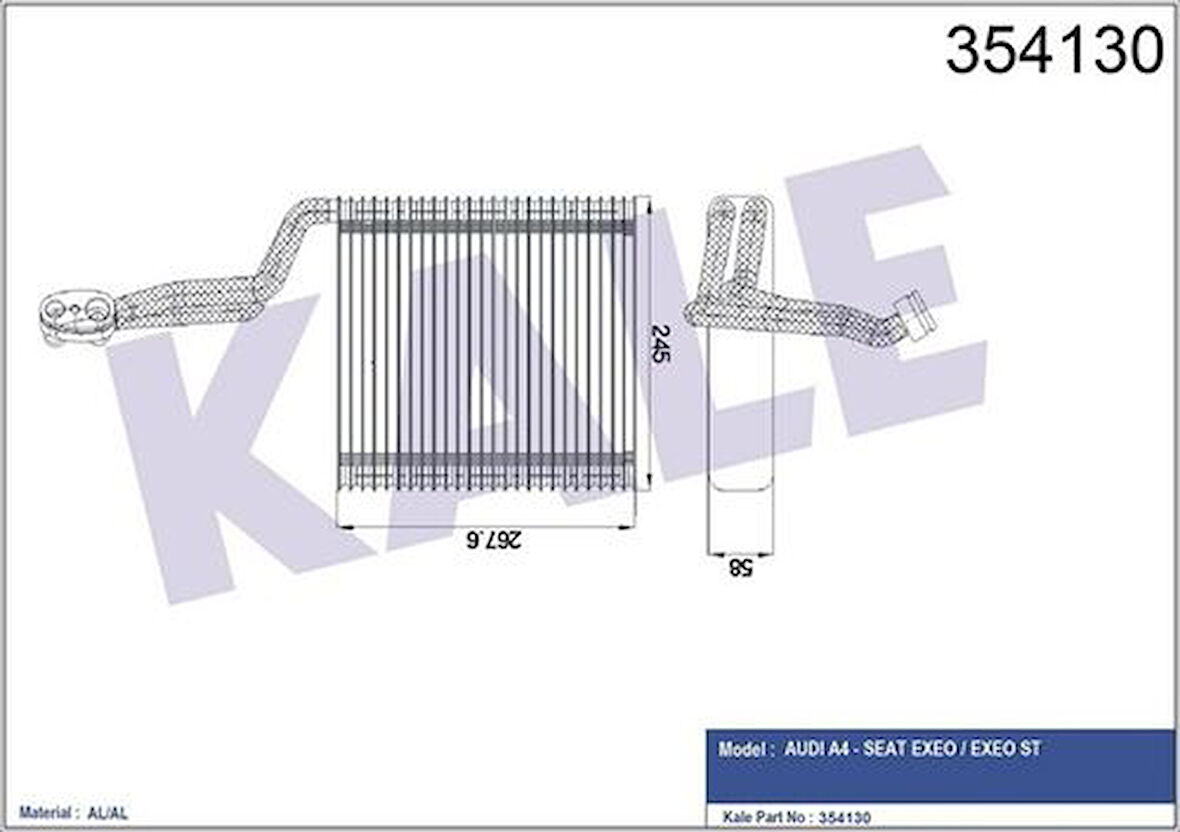 Kale 354130 Evaporator Audi A4-Seat Exeo-Exeo St 8E1820103A