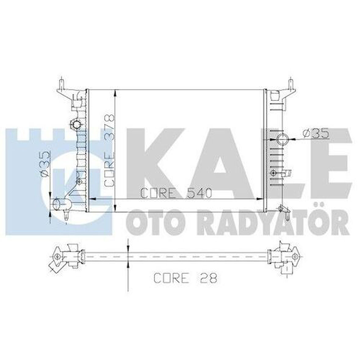 Kale 355060 Radyatör Vectra B 96-02 1.6-1.8 2.0 AC Mek 540X377X23 90528302