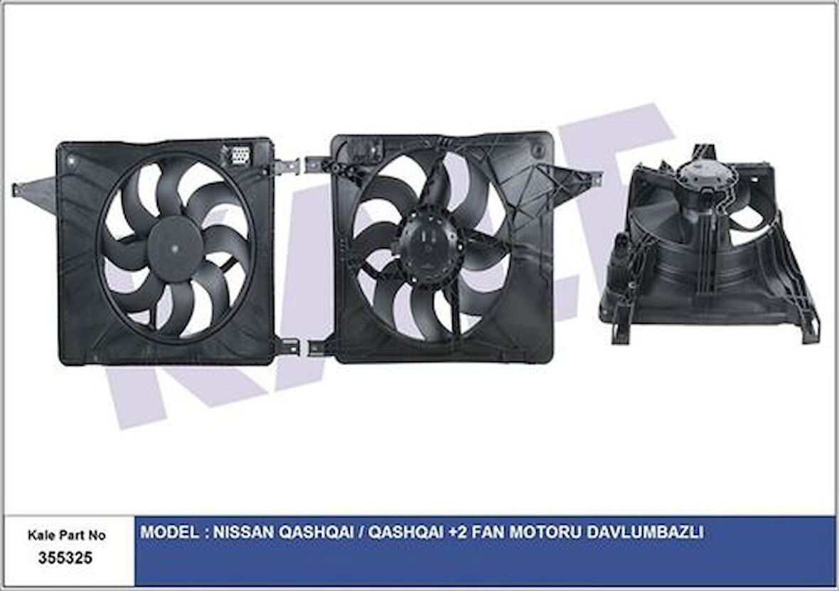 Kale 355325 Radyatör Fanı Komple Nissan Qashqai J10-JJ10 2007-2012 21481JD200