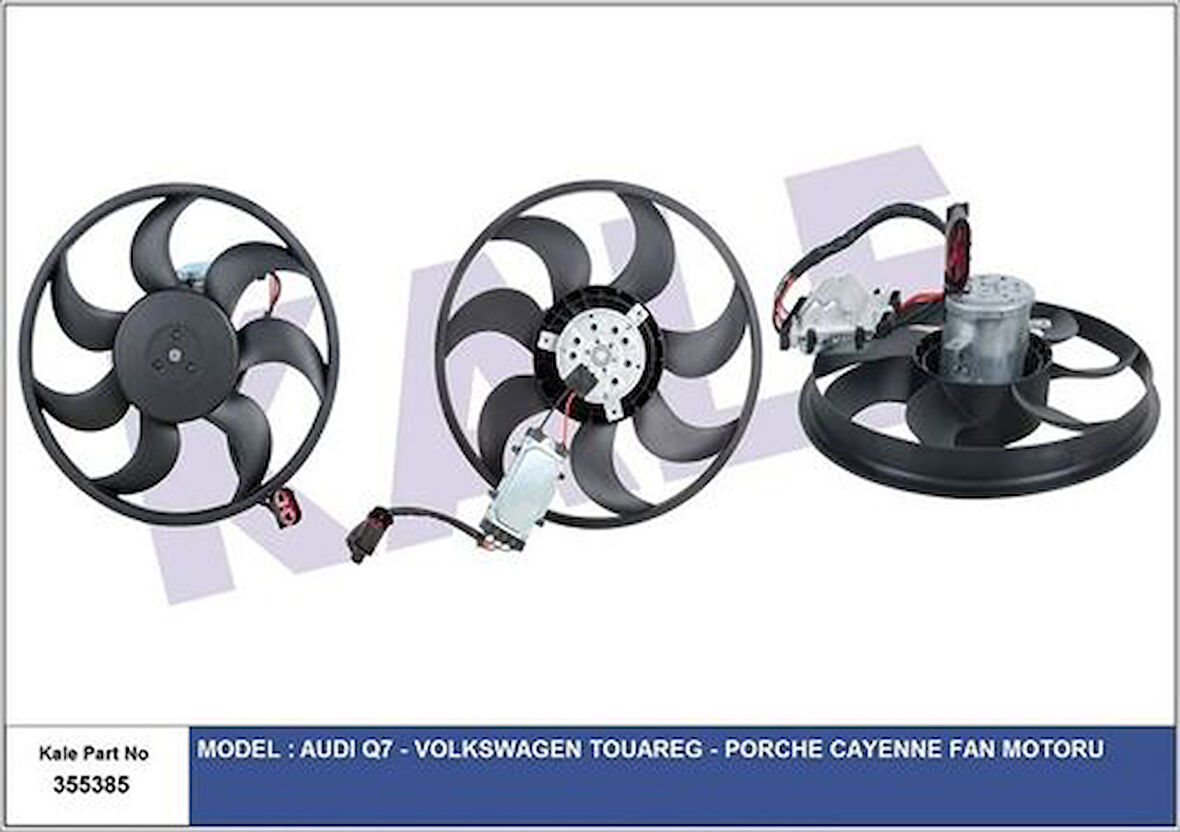 Kale 355385 Kontrol Unitelı Radyatör Fanı 450W 420mm Sağ Q7 07-15 Touareg Cayenne 03-10 Brj BAC Ble 7L0959455G