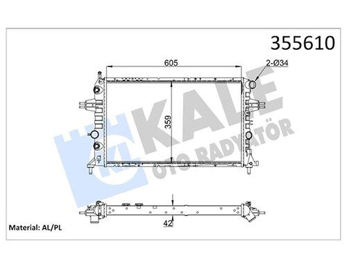 Kale 355610 Motor Su Radyatörü Astra G Y20DTH Y22Dtr 1300210