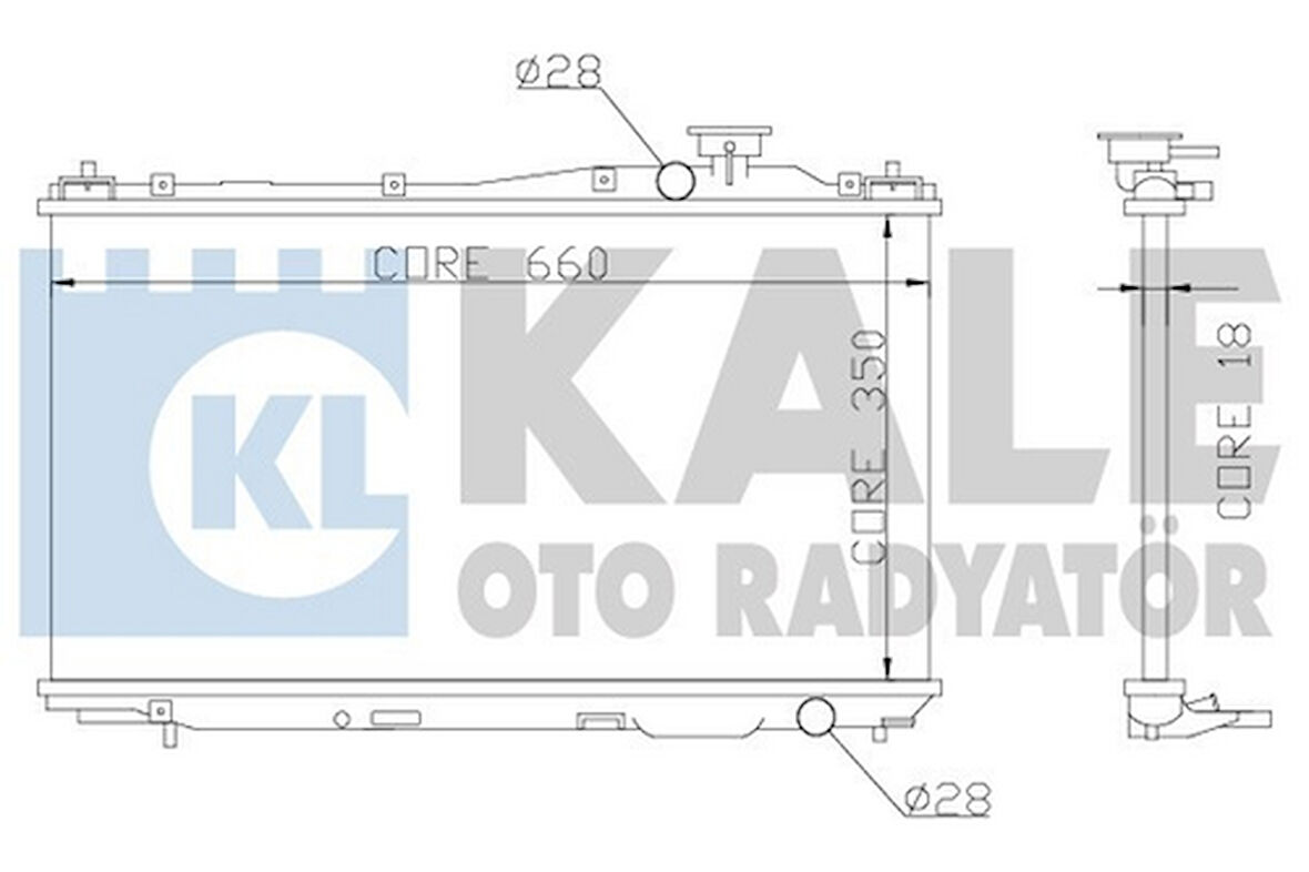 Kale 357000 Motor Su Radyatörü Honda Civic 2001 2006 Manuel Vites 660x350x18 19010PLCJ02