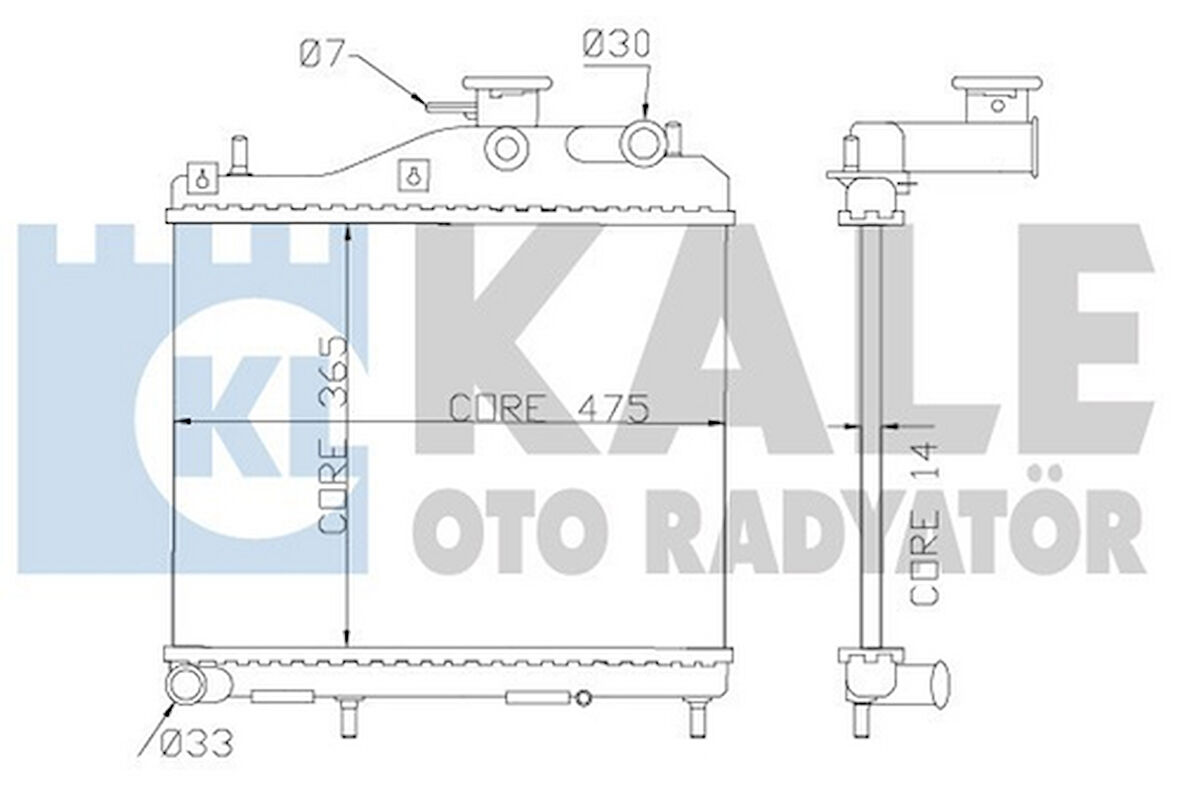 Kale 358200 Motor Su Radyatörü Accent Admira 03 05 1.5 Dizel 3 Silindir Manuel 360x458x16 2531025810