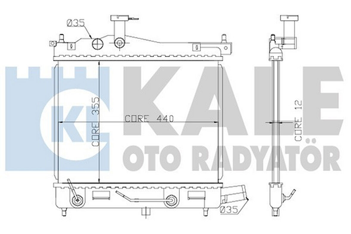 Kale 358400 Motor Su Radyatörü i10 1.1 1.2 2008-Otomatik 350x438x16 253100X170