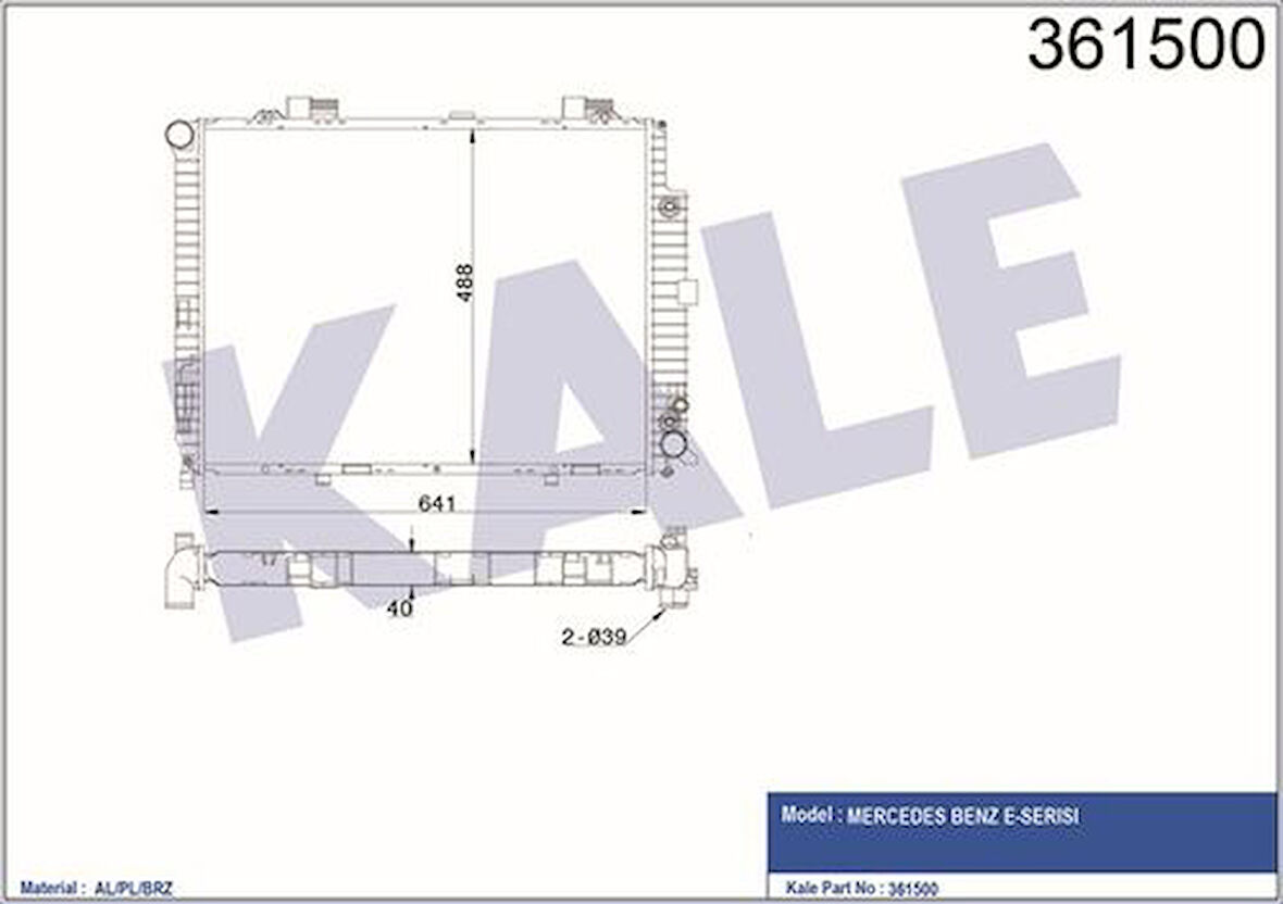 Kale 361500 Motor Su Radyatörü E-Serisi W210 96-99 S210 96-99 2105003503
