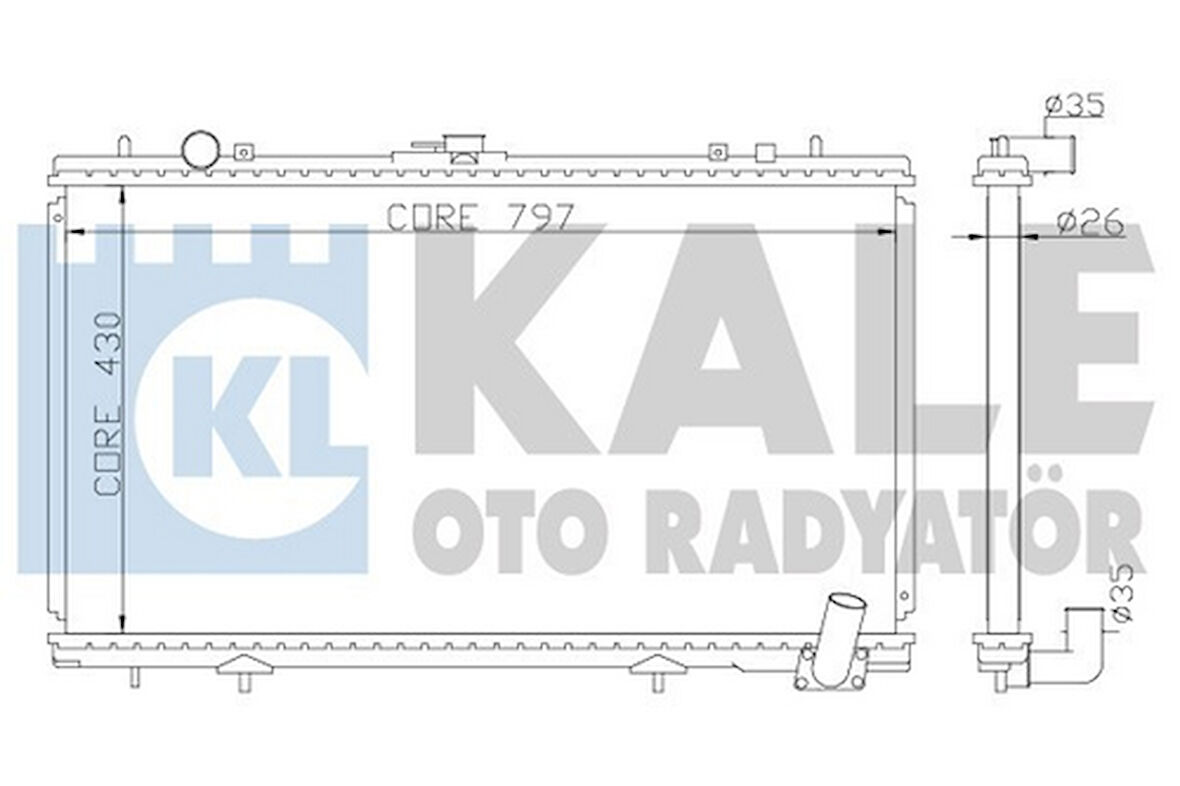 Kale 365300 Motor Su Radyatörü Vitara 90-98 3Kapı Otomatik 376x488x26 1770060A12