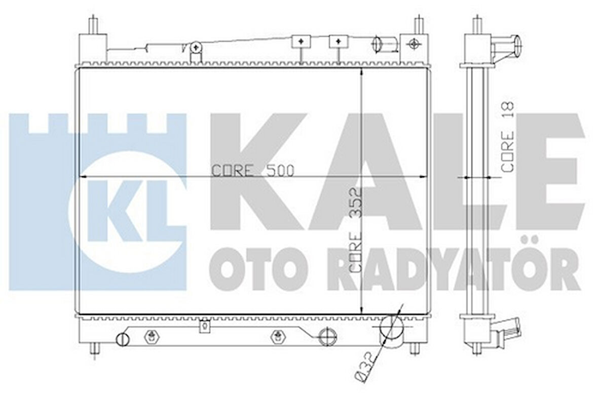 Kale 366000 Motor Su Radyatörü Toyota Yaris Verso 1.3 1999 2005 Otomatik Vites 350x478x16 1640021070