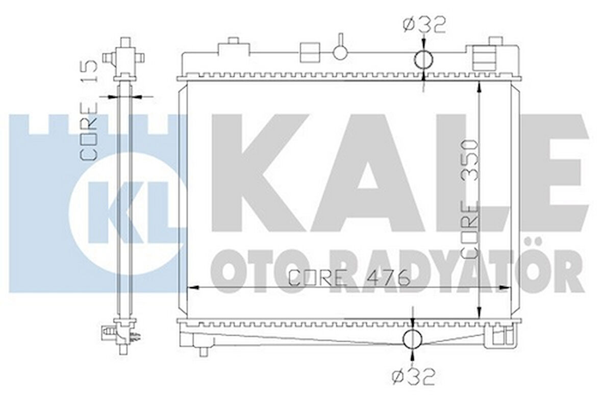 Kale 367000 Motor Su Radyatörü Toyota Yaris 1.0 1.3 2006-Manuel Vites 350x478x16 16400-0Q040