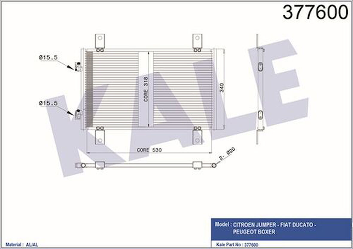 Kale 377600 Klima Radyatörü Jumper Ducato Boxer 07- 6455.CG