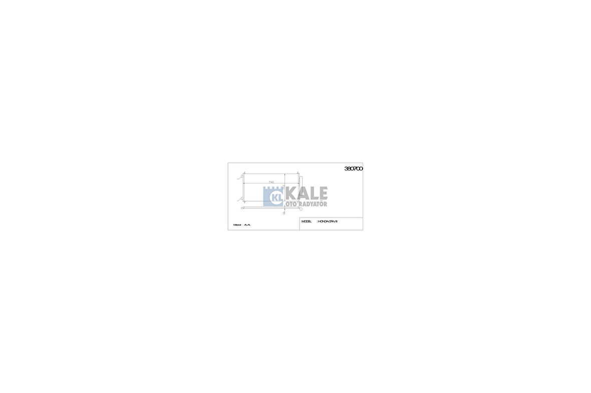 Kale 380700 Klima Radyatörü Honda CRV III 2.0 2.4 2007-705x364x16 80110SWAA01