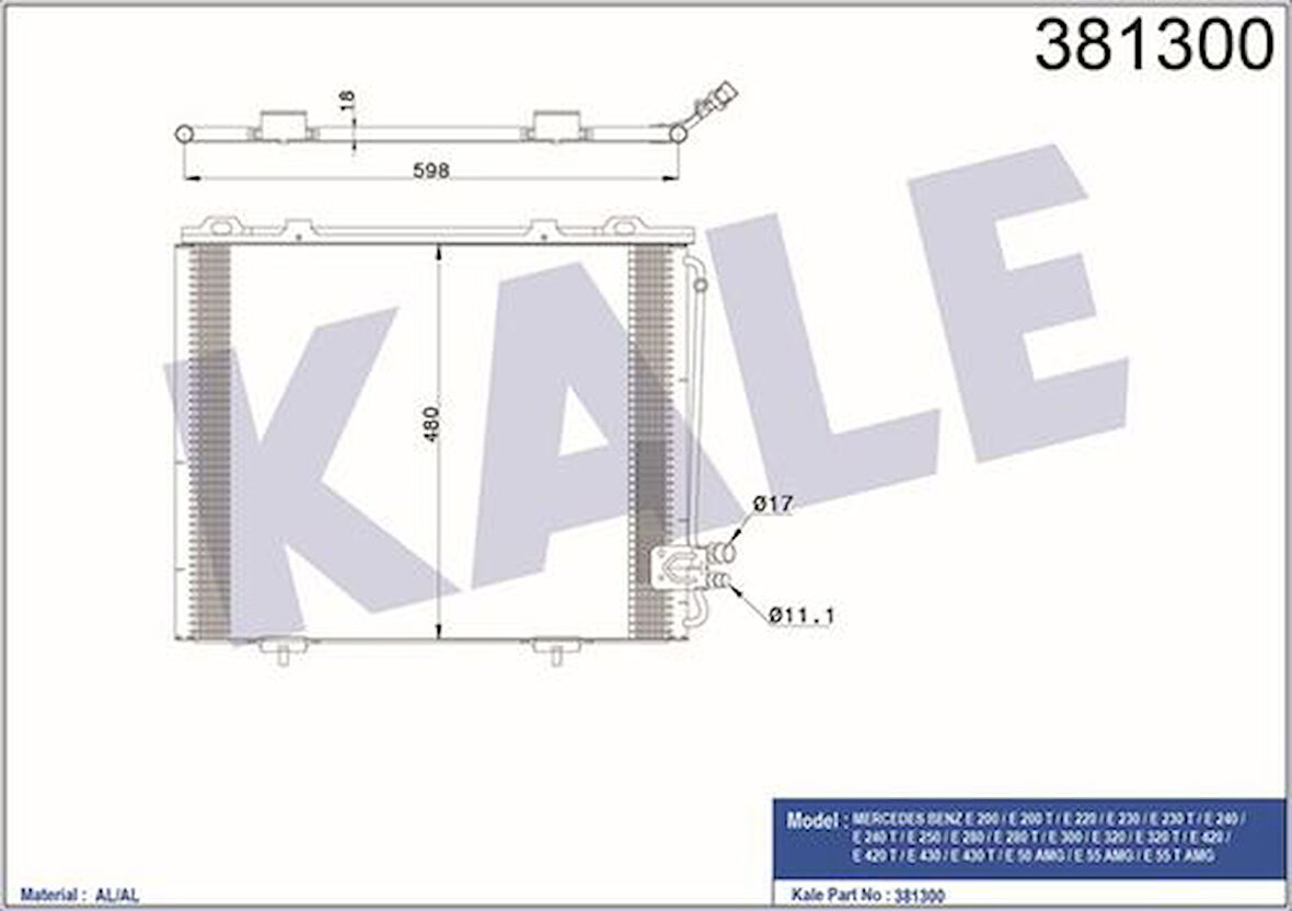 Kale 381300 Klima Radyatörü Mercedes E-Serisi W210 96 02 A2108300270