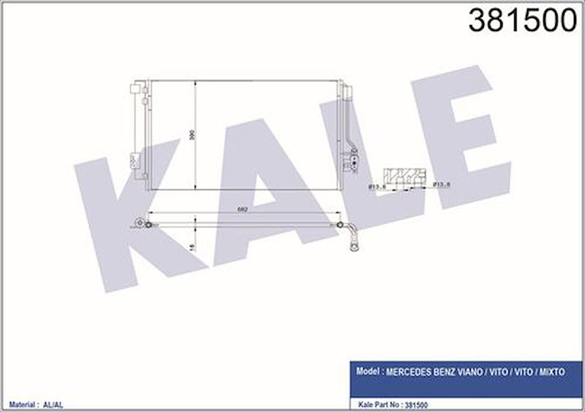 Kale 381500 Klima Radyatörü Viano W639 03-Vito W639 03- 6398350370