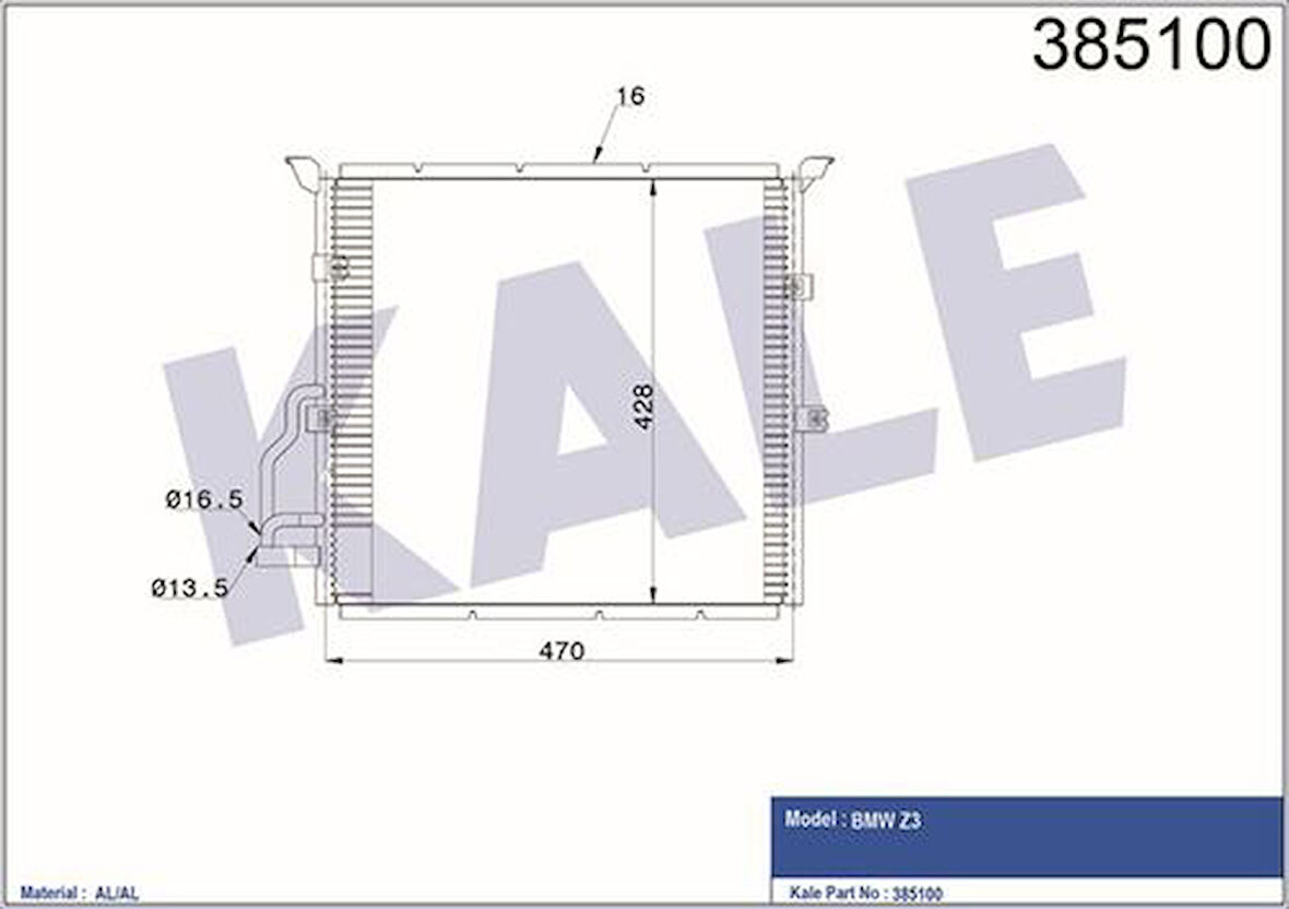 Kale 385100 Klima Radyatörü BMW M40 M41 M42 M43 M44 M50 M52 E36 S54 M54 Z2 64538373004