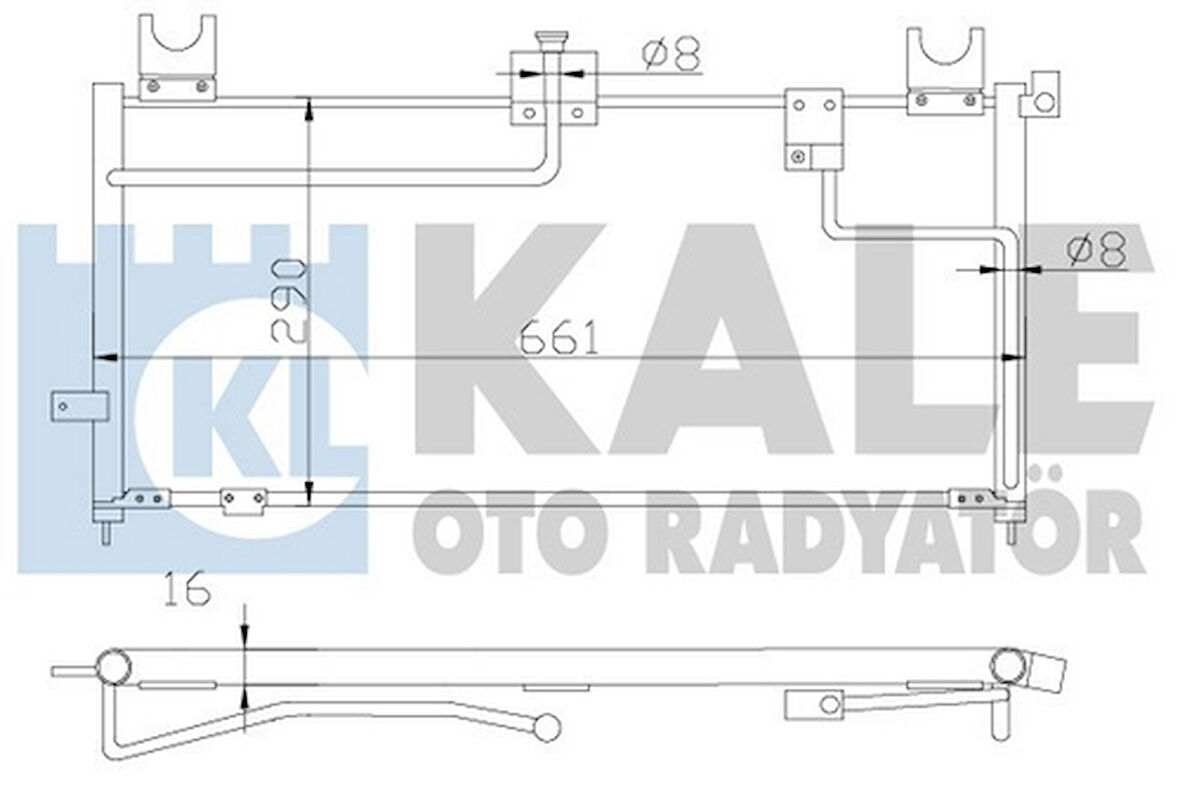 Kale 387500 Klima Radyatörü Mazda 323 1996 1998 (628x268x16) B02H61480A