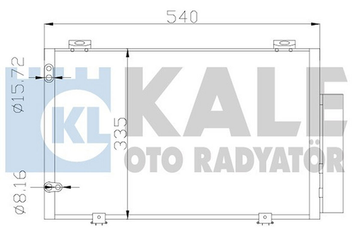 Kale 390200 Klima Radyatörü Toyota Yaris 1999-2005 520x318x16 884500D020