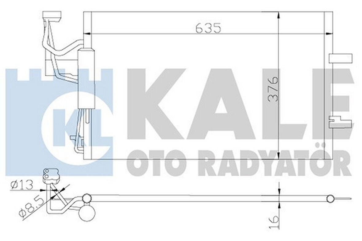 Kale 392200 Klima Radyatörü Mazda 3 Al-Al 640 400 16 Kondanser BP4K61480B
