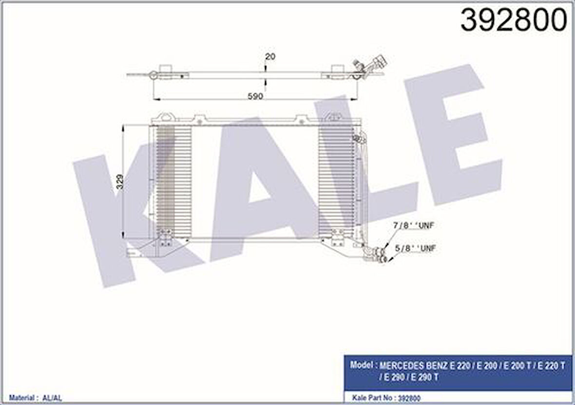 Kale 392800 Klima Radyatörü E-Serisi W210 97-02 S210 97-02 2108300370