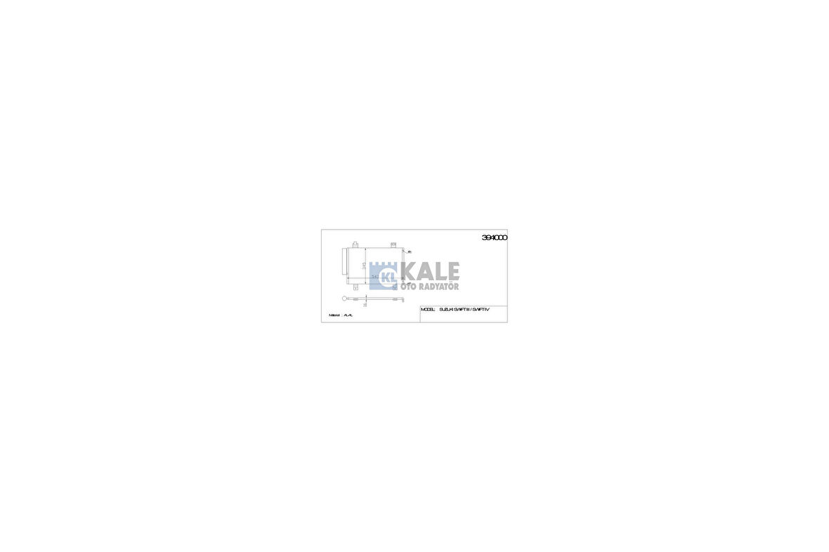 Kale 394000 Klima Kondenseri Suzuki Swift III-IV Al Al 542X342X16 9531063J00