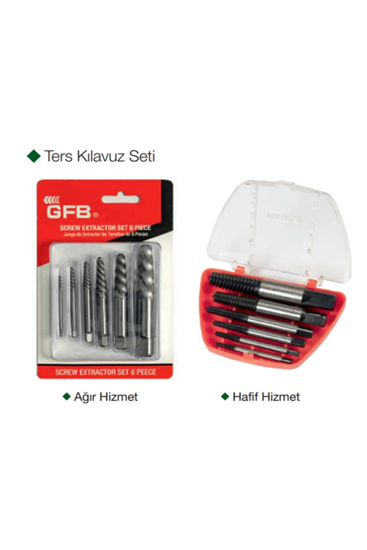 TERS KILAVUZ SETİ 6 PARÇALI HAFİF HİZMET