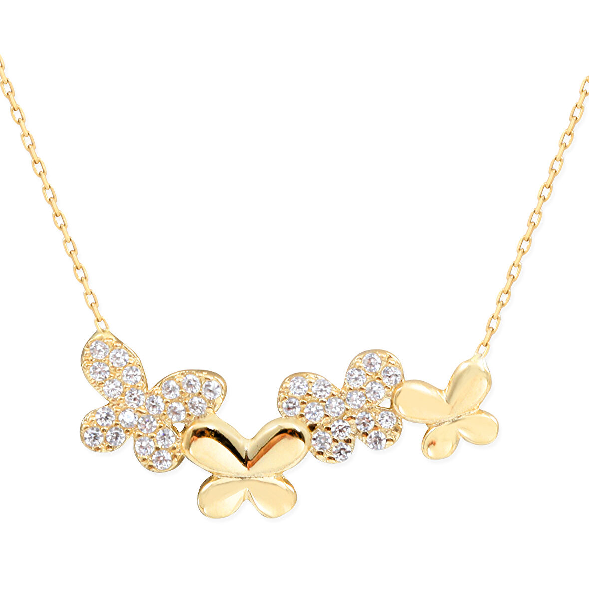 Altın Kelebek Tasarımlı Minimal Kolye (KLY0004)