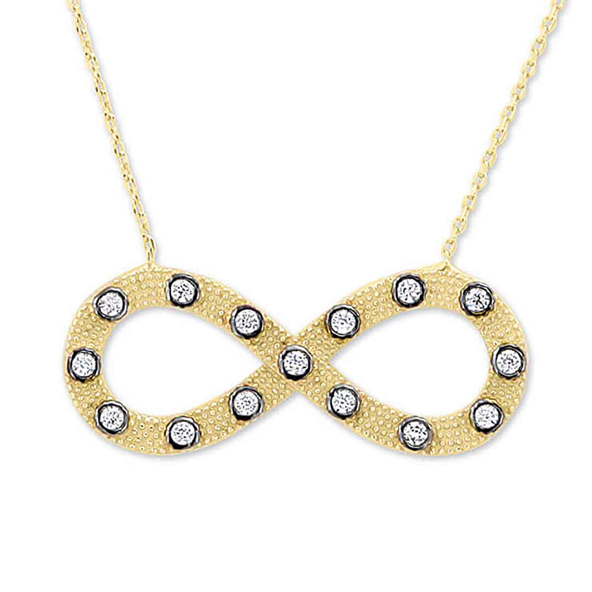 Altın Elmas Tasarımlı Sonsuzluk Kolye (KLY0007)