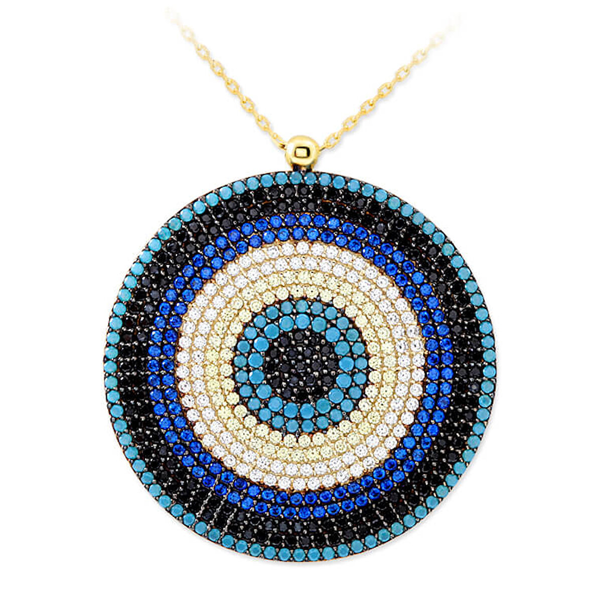 Altın 14 Ayar Dev Nazar Boncuğu Kolye (KLY0030)