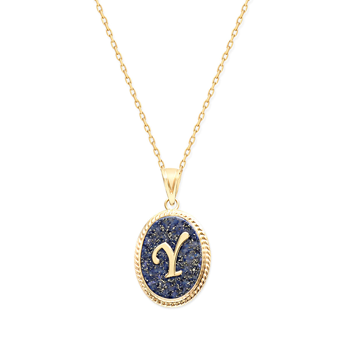 Y Harfi Altın Lapis Kolye (KLY0104)