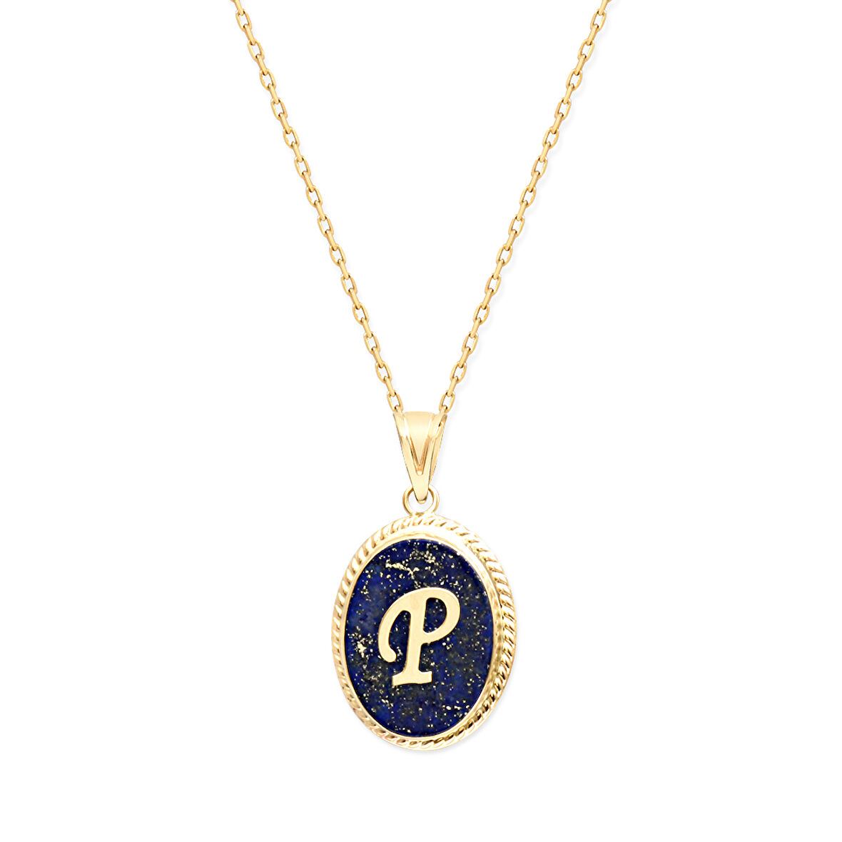 P Harfi Altın Lapis Kolye (KLY0112)