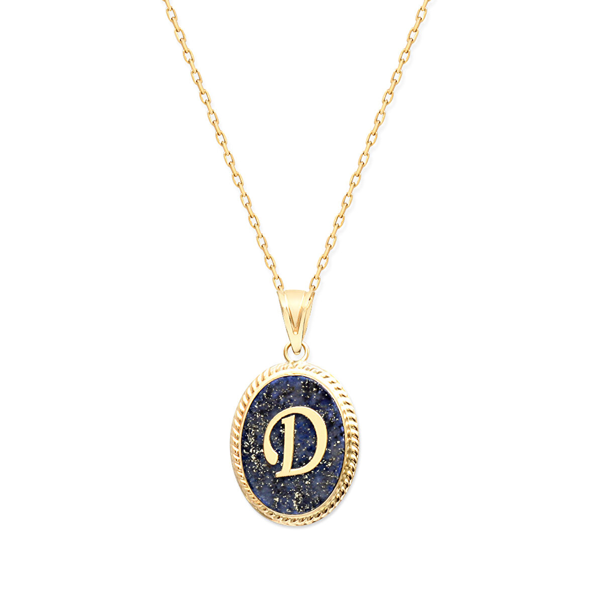 D Harfi Altın Lapis Kolye (KLY0126)