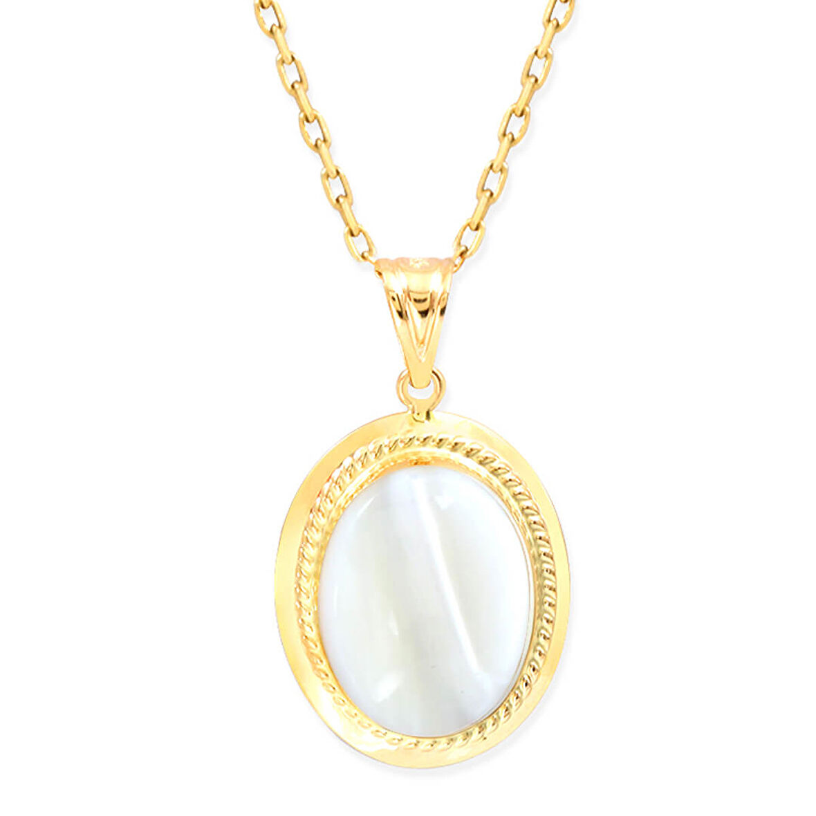 3 Cm Altın Nostalji Ay Taşı Kolye (KLY0131)